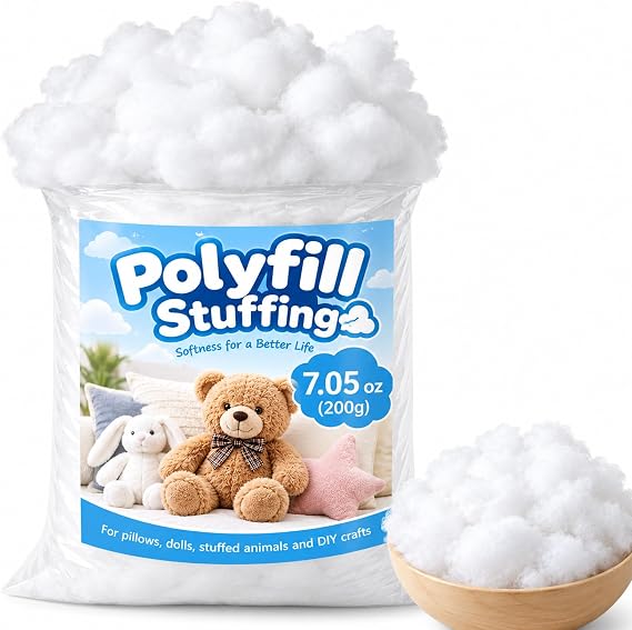 RAINFLOW 7.05oz Polyfill Stuffing Fiber Fill - Premium Polyester Filling