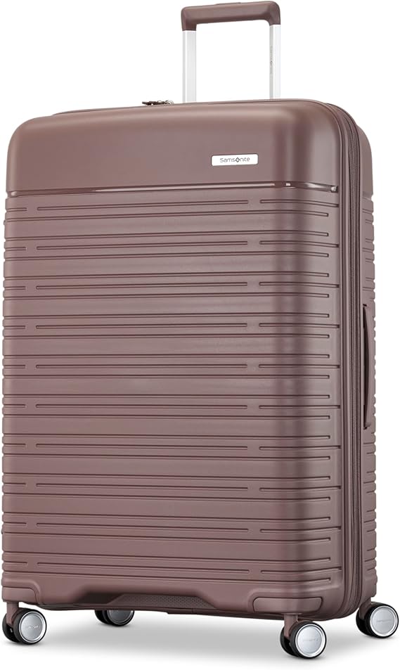 Samsonite Elevation Plus - Large Hardside Luggage - Scratch Resistant Polypropylene Shell, RightHeightTM Adjustable Handle, Integrated AirTag Holder, TSA Lock, WetPakTM Compartment - Chocolate Mauve