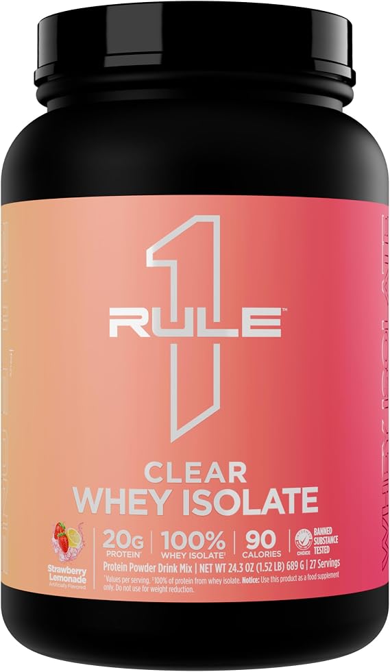 Rule1 R1 Clear Isolate 24.9 oz Strawberry Lemonade
