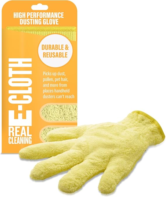 E-Cloth High Performance Dusting Glove, Premium Reusable Microfiber Dusters for Cleaning, 100 Wash Guarantee, 1 Pack