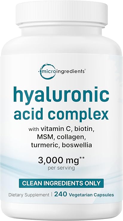 Hyaluronic Acid Complex 3000mg with Collagen & MSM, 240 Veg Capsules