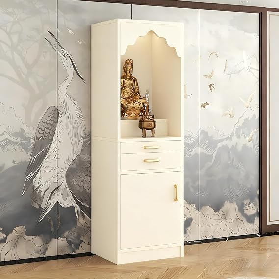 Altar Table, Wood Meditation Prayer Table, Chinese Feng Shui Buddhist Altar Cabinet, Pooja Cabinet for Home or Temple Worship