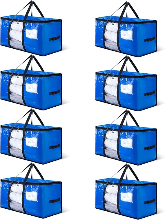 CONGREGATE Blue Moving Storage Bags, 97L, 8-Pack