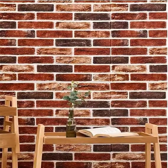 Kendinden Yapışkanlı Çok Taş Tuğla Desen Salon Ofis Duvar Kağıdı Paneli 70x35cm 1 Adet W149