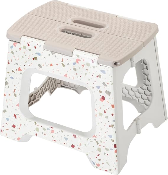 Vigar Compact Folding Step Stool, 12-1/2 Inch, Terrazzo