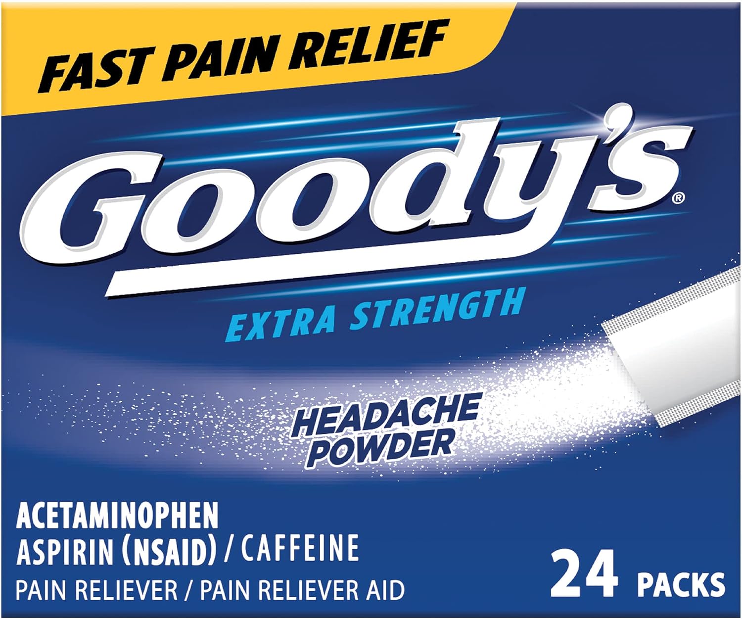 Goody’s Extra Strength Headache Powder, Headache Relief with Acetaminophen and Aspirin, Dissolve Packs, 24 Count