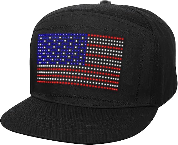 LED hats, Baseball Cap with Smart Display Screen, Bluetooth APP Control