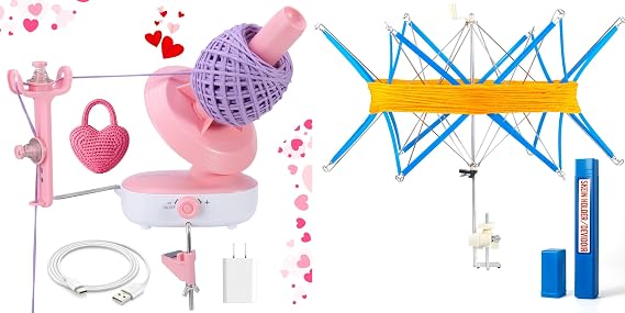 Etcokei Yarn Swift & Electric Winder Pro - Flexible Lightweight Foldable Design for Yarn Knitting Enthusiasts