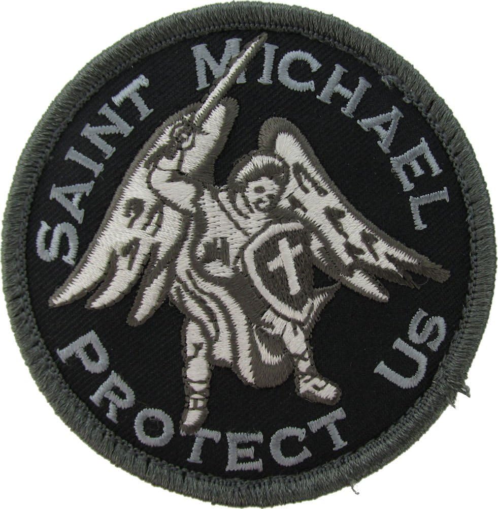 Saint Michael Protect Us Morale Patch SWAT Black
