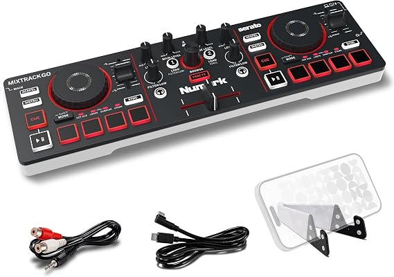 Numark MixTrack Go Compact Bluetooth DJ Controller with Stems Control