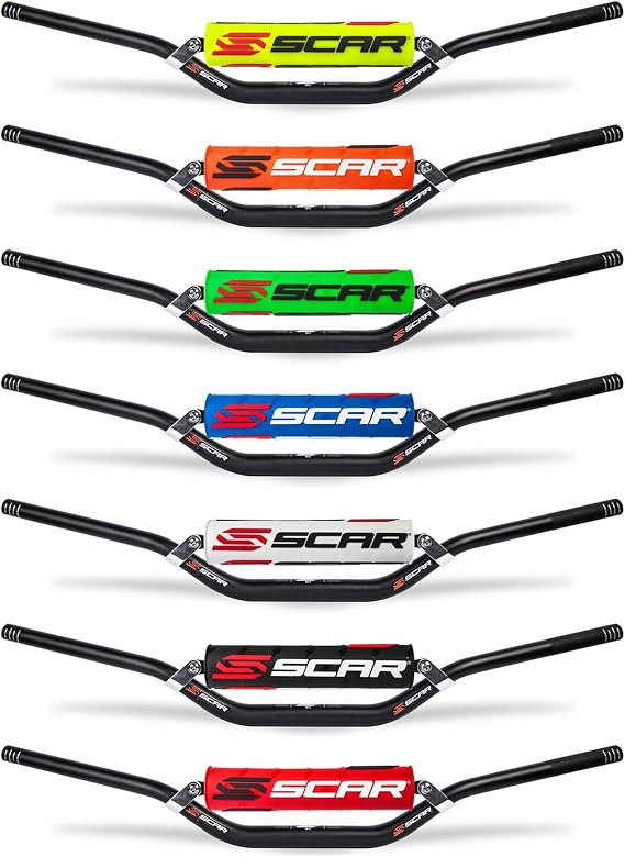 SCAR Handlebar Motocross Dirtbike Motorcycle 7/8 22mm - Medium height Carmichael - Alloy Street Roadster Hornet CB Bandit GSR Z750 - bar pad Blue