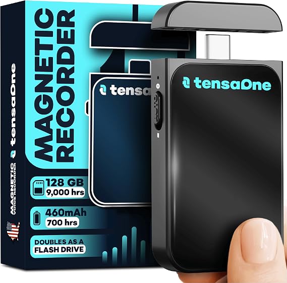 128 GB (9,000 Hours) Voice Activated Recorder Magnetic Recording Device | Mini Audio Small Portable Digital Recorders, Microphone Devices with AI Smart Noise Reduction