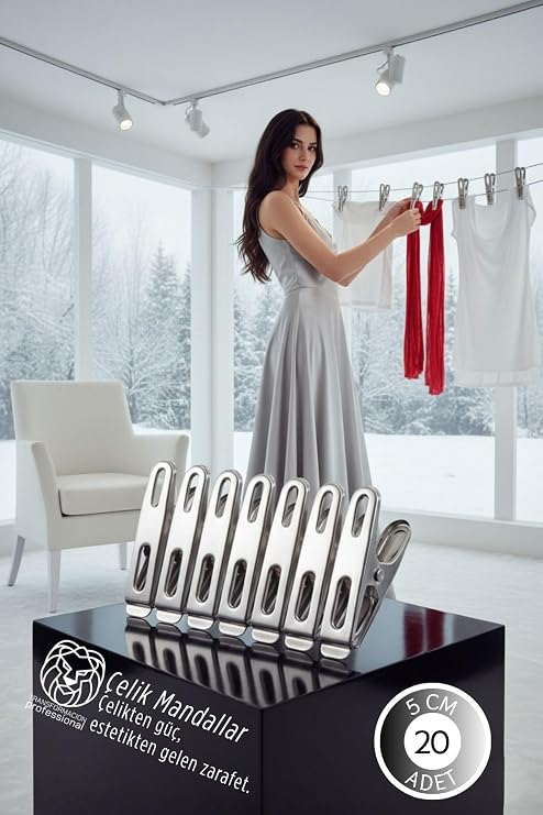 Transformacion Premium Çelik Mandal Seti - 20'Lü Elite Seri, Endüstriyel Mukavemetli Çamaşır Mandalı, 7430000722779
