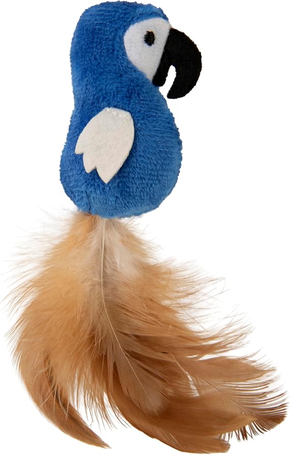 SmartyKat Instincts Chatty Chirp HappyNip Toy for Indoor Cats & Kittens, Electronic Noise, Soft & Plush Bird with Silverine Catnip, Batteries Included