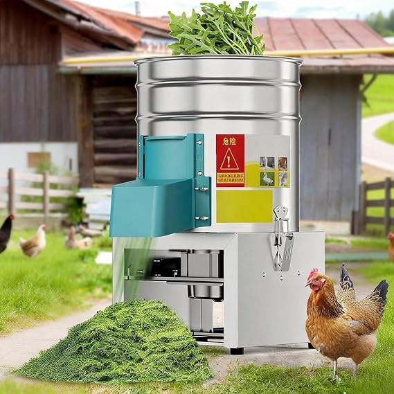 Poultry Feed Processor 1800W, Vegetable Chopper 1100kg/h, Heavy Duty Commercial Food Preparation Machine for Chopping and Mixing