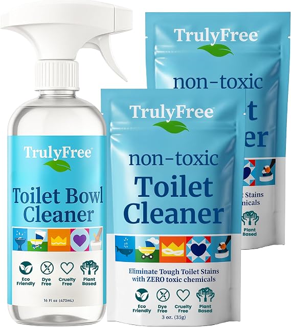 Truly Free Toilet Bowl Cleaner - Peppermint - 16oz + 2 Fills, 3oz