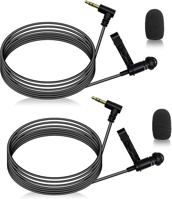 2 Pack 3.5mm Lavalier Microphone Compatible with DJI Mic 1 2