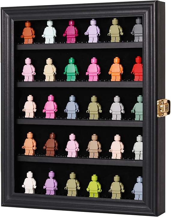 VERANI Minifigure Display Case - Building Block Toy Small Black