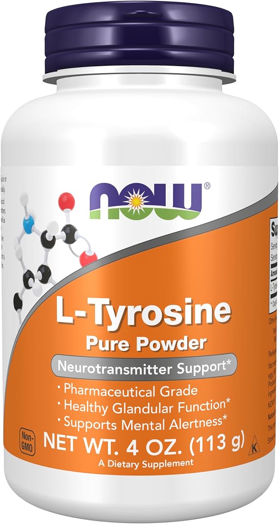 NOW Supplements, L-Tyrosine Powder, Free-Form, Amino Acid, 4 oz