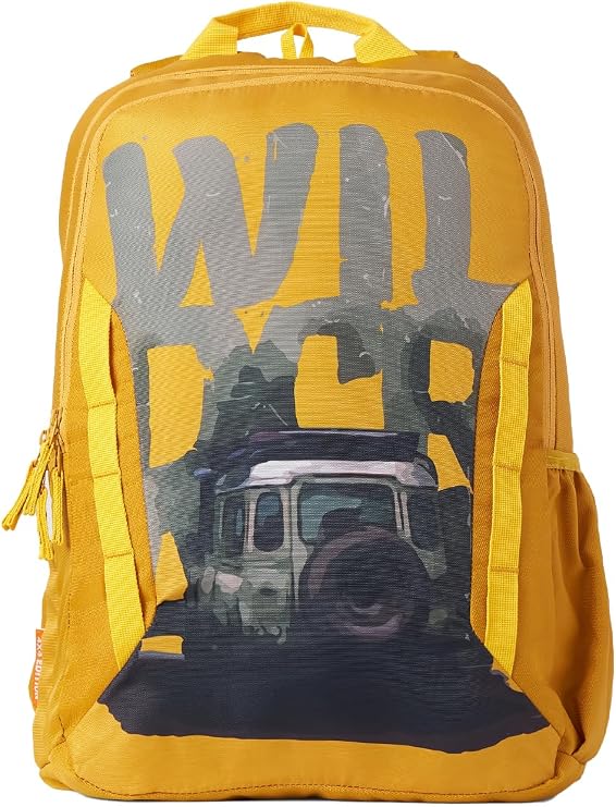 Wildcraft 4x4 Off Road 35 L Laptop Backpack for Men & Women Fits 15.6 inch Laptop Padded Shoulder Straps, Multi Compartments, Anti-Theft Zippers Travel & College Bag Nuged M Yellow