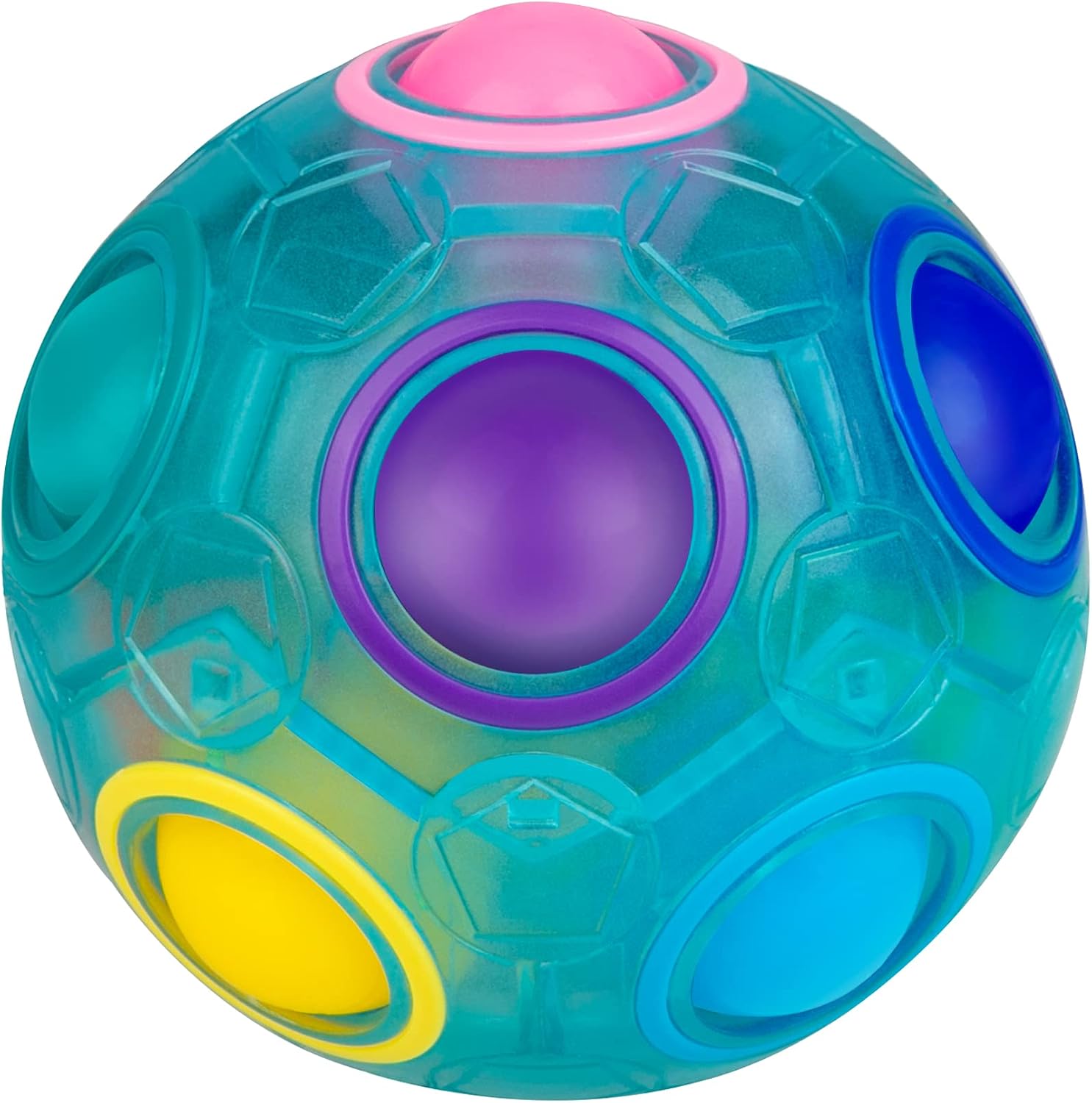 SISYS Magic Rainbow Ball Fidget Ball, Puzzle Ball Speed Cube Educational 3d Puzzle Fidget Toy for Kids Adults, Blue