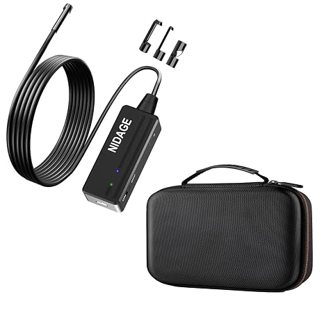5FT Wireless Endoscope, 5.5mm Automotive Inspection Borescope Camera and EVA Waterproof Case