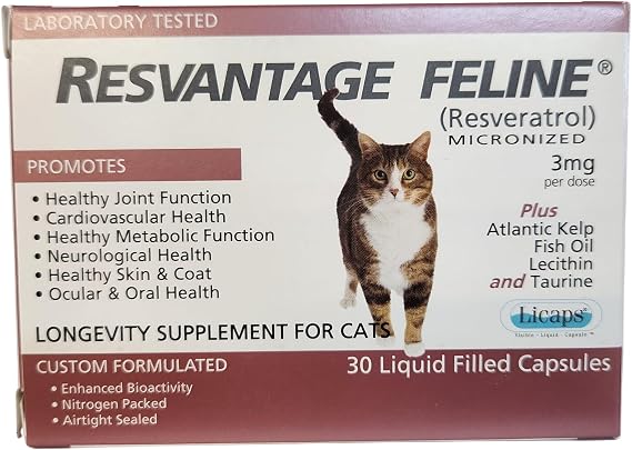 Feline - Resveratrol - The Longevity Supplement for Cats - 30 Capsules