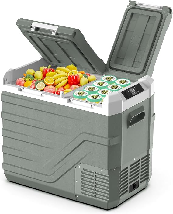Alpicool 12 Volt Car Refrigerator Portable Refrigerator for Car 12V Refrigerator Dual Zone 41 Quarts Portable Fridge for Car (-4F~68F) 12V/24V Electric Car Cooler for Vehicle Camping RV Refrigerator