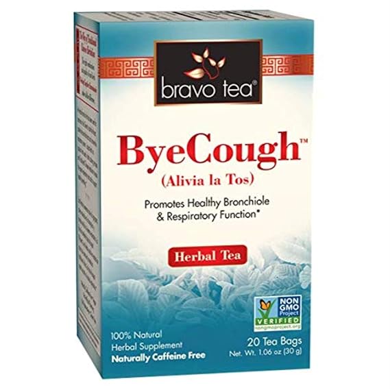 Bravo Tea Bye Cough Herbal Tea Caffeine Free, 20 Tea Bags