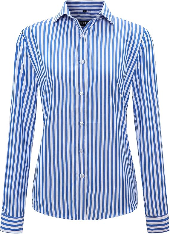 Womens Blouses Casual Long Sleeve Work Button Down Dress Hawaiian Shirts Tops