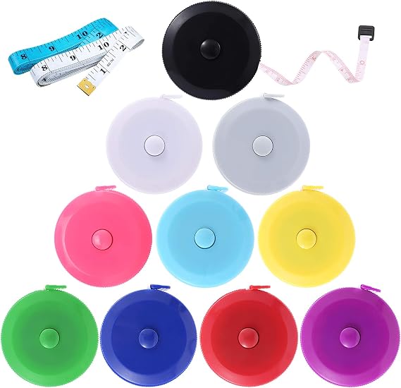 Tape Measure, 10 Pack Measuring Tape for Body 60 Inch, Retractable Fabric Small Tape Measure for Sewing Tailor Medical Craft Cloth