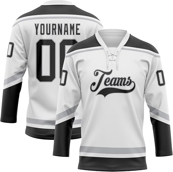 Custom Hockey Jersey for Men Women Youth, Personalized Team Name Number Logo, Multicolor Lace Up Practice Sports Fan Jersey