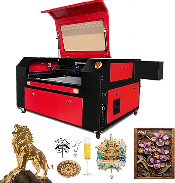 CO2 Laser Engraver 60W, 28" x 20" Laser Cutter Machine with 2-Way Pass Air Assist, Digital Control for Wood Acrylic Fabric More
