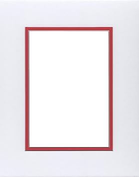 24x36 White & Bright Red Double Picture Mats with White Core, for 20x30 Pictures