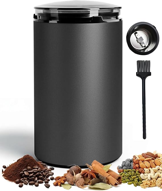 Electric Coffee Grinder, Press-Type Portable Coffee Grinder with Safe 304 Stainless Steel Blades, 150w One-Touch Spice Grinder for Kitchen, Fast Grinding for Coffee Beans, Pepper, Spice, Nuts