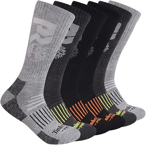 Timberland PRO Men's 6-pack Crew Socks Boot Sock