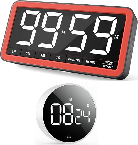 VOCOO Digital LED Kitchen Timer Count Up Countdown Timer for Cooking, Classroom, Home Gym