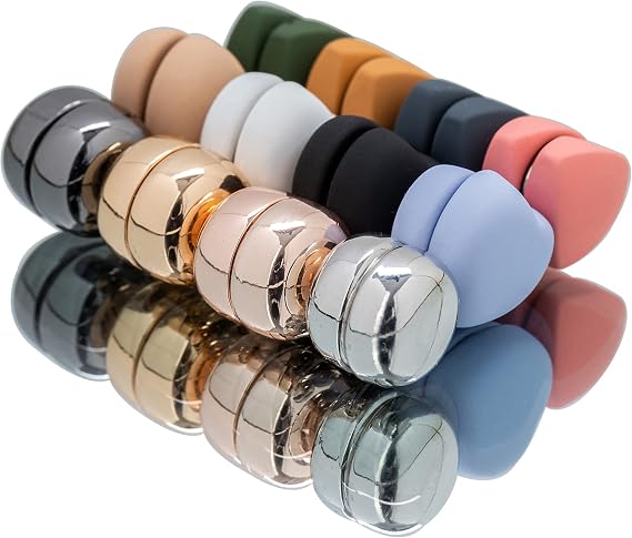 Anika Fashion 12 Pair Hijab Magnetic Pins - Multi-Purpose Pinless Strong Magnetic Hijab Pins for Women Hijabs Scarves, 3 Unique Designs, Multi-Color Pack of 12