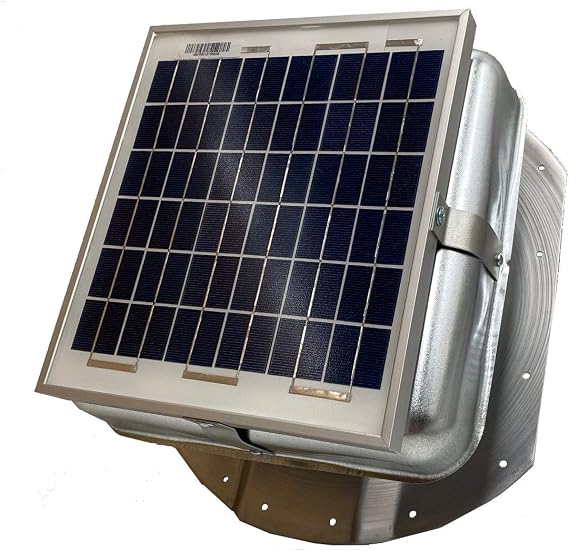 Solar Blaster Solar Mega RoofBlaster for 3.5" ribbed Conex Shipping Container Vent (Galvanized) | Solar Roof Vent Fan for Shipping Container Shipping Container Accessories Storage Container Vent