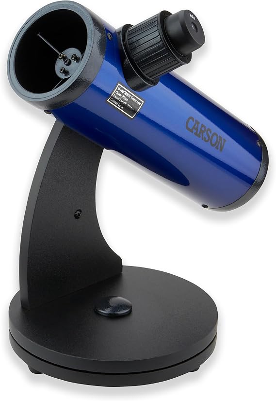 Carson SkySeeker Newtonian Reflector Telescope with Dobsonian Mount, 15-37.5X, Blue (JC-200) | with Dobsonian Mount - includes Multiple Eyepieces and Various Telescope Accessories (JC-200)