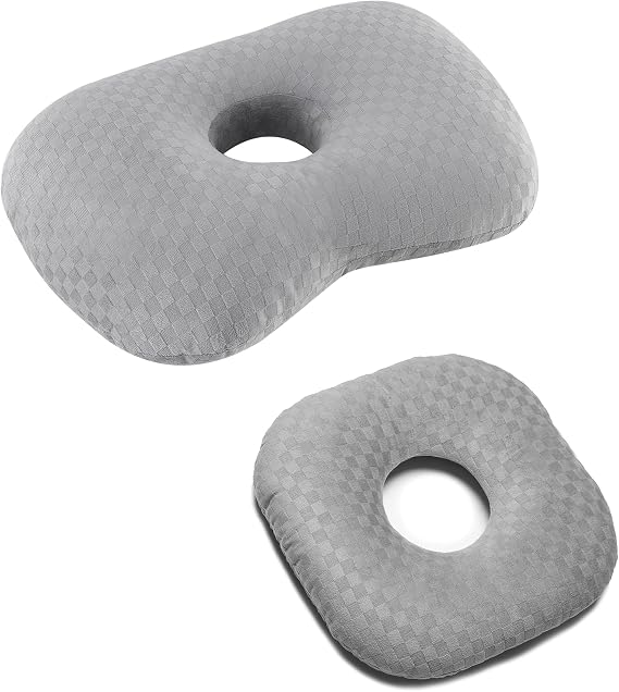 A Grey Small Ear Pillow+A Grey Ear Hole Pilliow