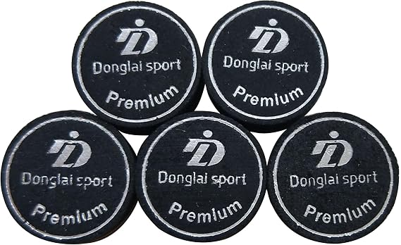 5PCS Packed Black/Brown Premium Laminated Billiard Cue Tips, Laminated Pool Cue Tips, Max Grip Power Cue Tips-M Hardness