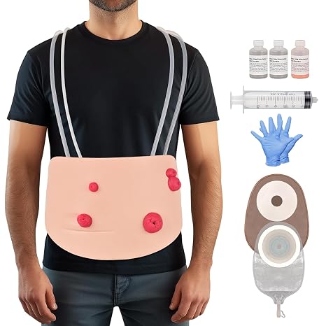 Wearable Ostomy Care Trainer with 4 Stoma Types for Nursing