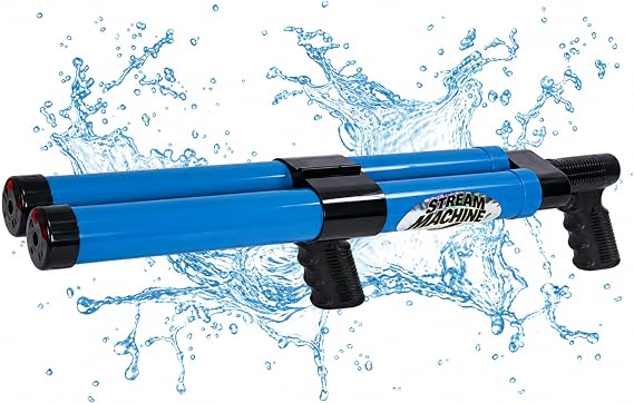 Stream Machine DB-1500 Pack of 1, Double Barrel Long Range Water Launcher | Color Will Vary, Water Gun, Pool Toy, Outdoor Game, Backyard Activities, Long Range, High Power, Easy Fill, Durable
