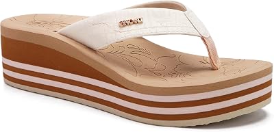 ONCAI Womens Platform Wedge Flip Flops Trendy Dressy Womans Summer Flatform Sandals with Comfortable Walking Outdoor Rubber Soles US Size 5-11