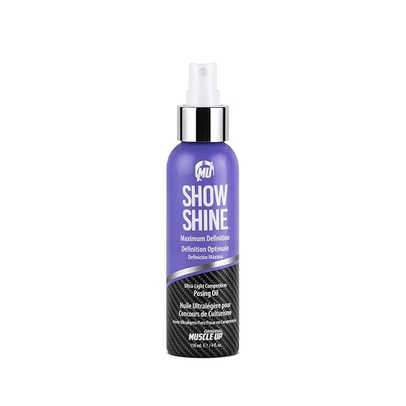 Pro Tan, Show Shine, Maximum Definition Ultra-Light Posing Oil, Stage Oil, Fitness Event, Modeling, Photoshoot, 4 oz.