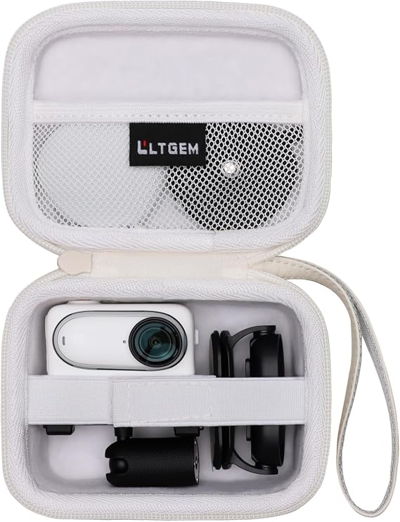 LTGEM Camera Case Compatible with Insta 360 GO 3S 4K Tiny Portable Vlogging Camera/GO 3 Vlogging Action Camera, Action Camera (White)