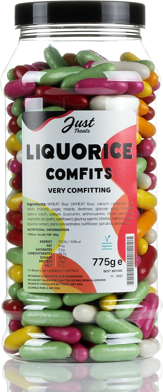 Traditional Liquorice Comfits Gift Jar from The A-Z Retro Sweet Shop Collection…