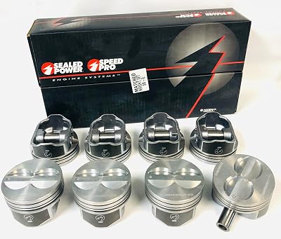 Bundled set of 8 .020 over size Hypereutectic Flat Top pistons compatible with 1968-85 Chevy small blocks.