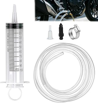 Brake Bleeder Kit, Hydraulic Disc Brake Bleeding Kit, Motorcycle Brake Bleed Kit Includes 100ML Syringe 50cm Hose and Brake Bleeder Hose Kit for Motorcycle Cars Brake System Repair Maintenance